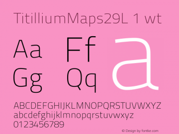 TitilliumMaps29L 1 wt Version 001.001 Font Sample