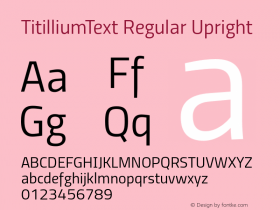 TitilliumText Regular Upright Version 60.001图片样张