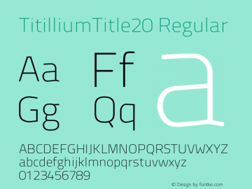 TitilliumTitle20 Regular 1.000图片样张