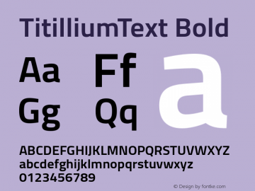 TitilliumText Bold Version 60.001 Font Sample