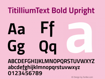 TitilliumText Bold Upright Version 60.001图片样张
