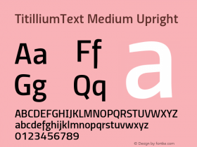 TitilliumText Medium Upright Version 60.001图片样张