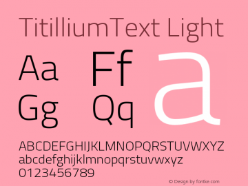 TitilliumText Light Version 60.001图片样张