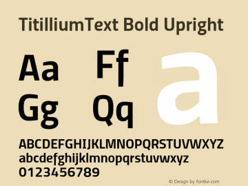 TitilliumText Bold Upright Version 60.001 Font Sample