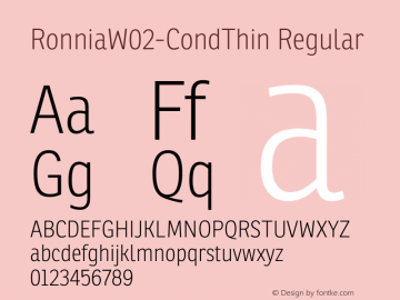 RonniaW02-CondThin Regular Version 1.1图片样张