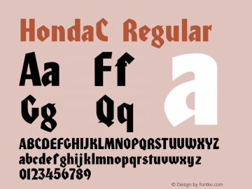 HondaC Regular Macromedia Fontographer 4.1 24.06.97图片样张