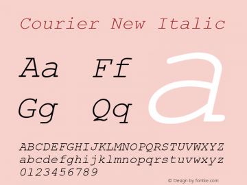 Courier New Italic Version 2.50图片样张