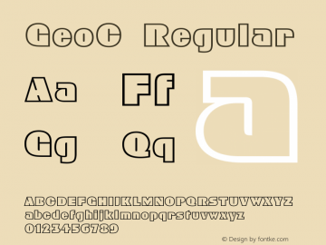 GeoC Regular Macromedia Fontographer 4.1 23.06.97 Font Sample