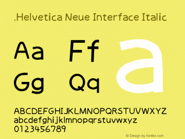 .Helvetica Neue Interface Italic 10.0d35e1图片样张