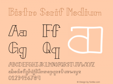 Bistro Serif Medium Version 1.00 July 11, 2015, initial release Font Sample