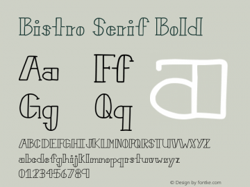 Bistro Serif Bold Version 1.00 July 11, 2015, initial release Font Sample