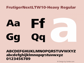 FrutigerNextLTW10-Heavy Regular Version 1.1 Font Sample