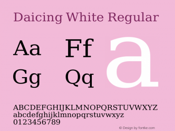 Daicing White Regular 4.01 Font Sample