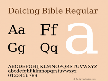 Daicing Bible Regular 4.01 Font Sample