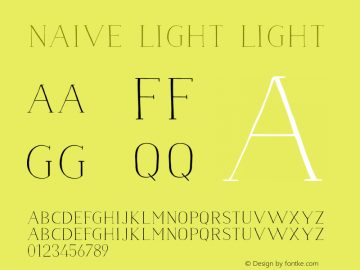 Naive Light Light Version 2.002 Font Sample