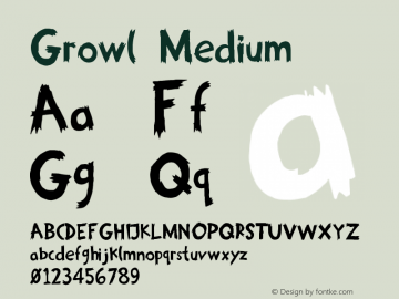 Growl Medium Version 001.000 Font Sample