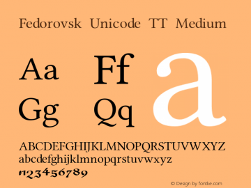 Fedorovsk Unicode TT Medium Version 3.0图片样张