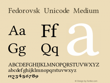 Fedorovsk Unicode Medium Version 3.0图片样张