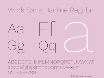 Work Sans Hairline Regular Version 1.032图片样张