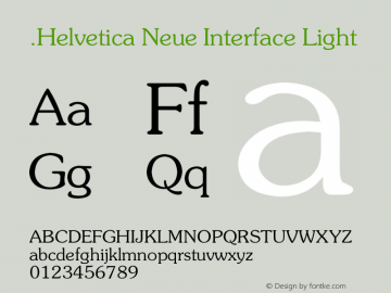 .Helvetica Neue Interface Light 10.0d35e1 Font Sample