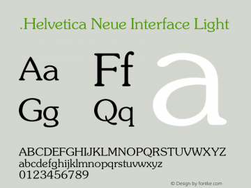 .Helvetica Neue Interface Light 10.0d35e1图片样张