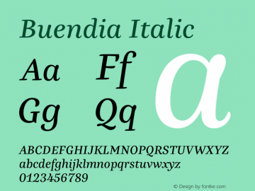 Buendia Italic Version 1.000图片样张