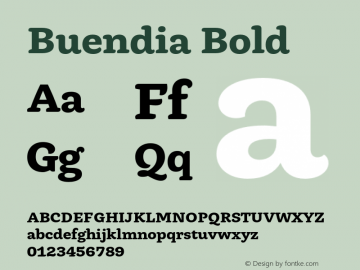 Buendia Bold Version 1.000图片样张