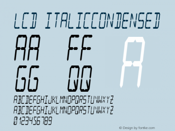 LCD ItalicCondensed Version 001.000图片样张