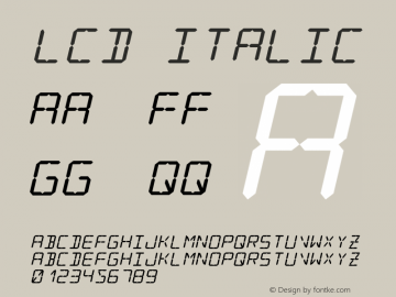 LCD Italic Version 001.000图片样张