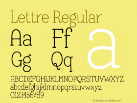 Lettre Regular 1.000 Font Sample