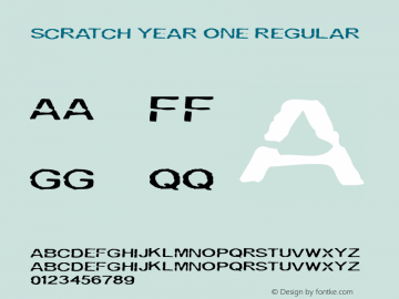 Scratch Year One Regular Version 1.02 Font Sample