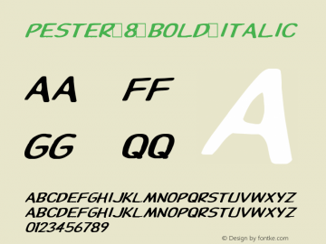 Pester 8 Bold Italic 1.0 Wed Apr 26 12:14:05 1995图片样张