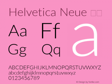 Helvetica Neue 瘦体 10.0d35e1图片样张