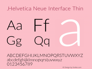 .Helvetica Neue Interface Thin 10.0d35e1图片样张