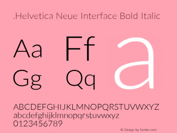 .Helvetica Neue Interface Bold Italic 10.0d35e1图片样张