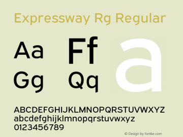Expressway Rg Regular Version 6.000 Font Sample