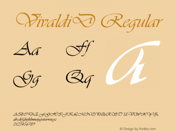 VivaldiD Regular Version 001.005 Font Sample