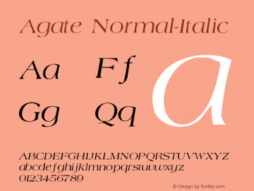 Agate Normal-Italic Version 001.000图片样张