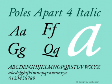 Poles Apart 4 Italic QualiType TrueType font  10/6/92图片样张