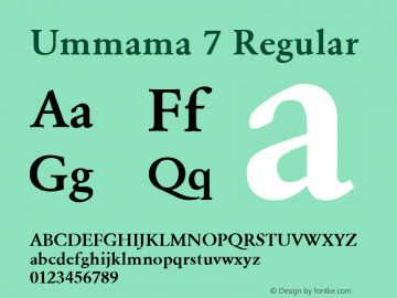 Ummama 7 Regular 1.0 Wed Apr 26 20:15:53 1995图片样张