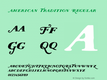 American Tradition Regular Version 1.000;PS 001.000;hotconv 1.0.70;makeotf.lib2.5.58329 DEVELOPMENT图片样张