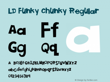 LD Funky Chunky Regular Unknown Font Sample
