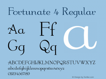 Fortunate 4 Regular 001.000 Font Sample