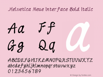 .Helvetica Neue Interface Bold Italic 10.0d35e1图片样张