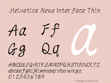 .Helvetica Neue Interface Thin 10.0d35e1图片样张