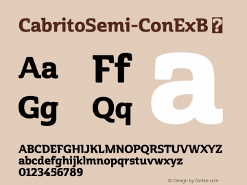 CabritoSemi-ConExB ☞ Version 1.000;com.myfonts.easy.insigne.cabrito-semi.con-ex-bold.wfkit2.version.4qdu Font Sample