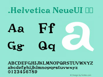 .Helvetica NeueUI 粗体 9.0d49e3 Font Sample