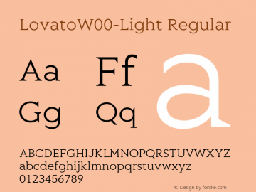 LovatoW00-Light Regular Version 1.40 Font Sample