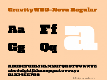 GravityW00-Nova Regular Version 1.0 Font Sample