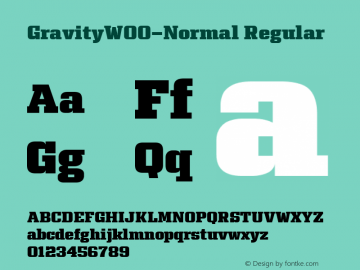 GravityW00-Normal Regular Version 1.00 Font Sample